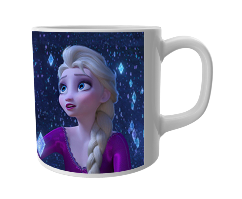 Product Guruji White Ceramic Elsa Doll Cartoon on Coffee Mug for Kids.