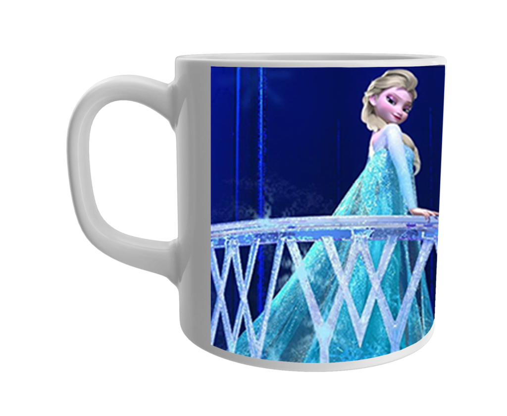 Product Guruji White Ceramic Elsa Frozen Doll Cartoon on Coffee Mug for Kids.