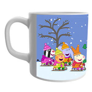 Product Guruji White Ceramic Snow White Peppa Pig Cartoon on Coffee Mug for Kids.