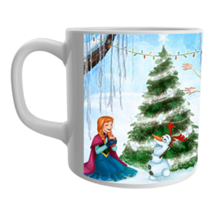 Product Guruji White Ceramic Elsa Frozen Doll Cartoon on Coffee Mug for Kids/Girls.