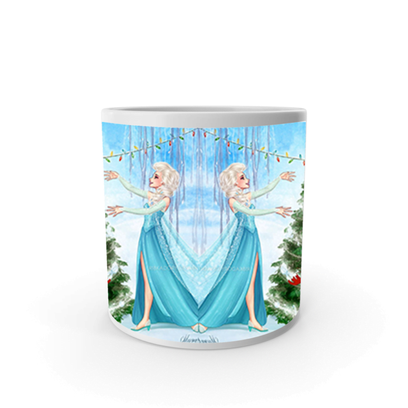 Product Guruji White Ceramic Elsa Frozen Doll Cartoon on Coffee Mug for Kids/Girls.