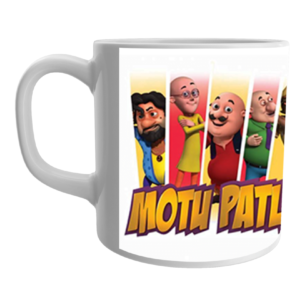 Product Guruji White Ceramic Motu Patlu Toon on Coffee Mug for Kids/Gift.