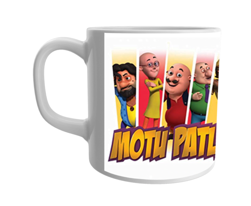 Product Guruji White Ceramic Motu Patlu Toon on Coffee Mug for Kids/Gift.