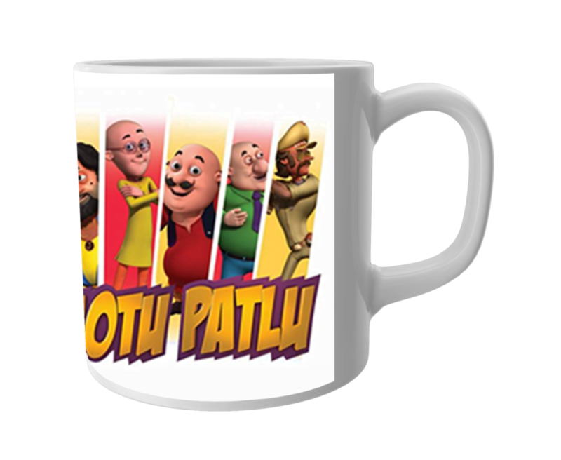 Product Guruji White Ceramic Motu Patlu Toon on Coffee Mug for Kids/Gift.