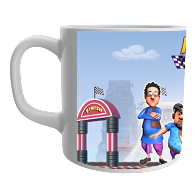 Product Guruji White Ceramic Motu Patlu Toons on Coffee Mug for Kids/Gift.