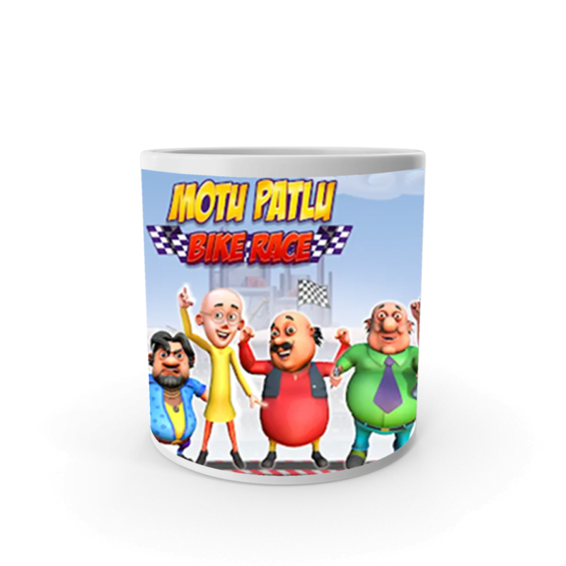 Product Guruji White Ceramic Motu Patlu Toons on Coffee Mug for Kids/Gift.