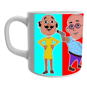 Product Guruji White Ceramic Motu Patlu Toons Beautifull Print on Coffee Mug for Kids/Gift.