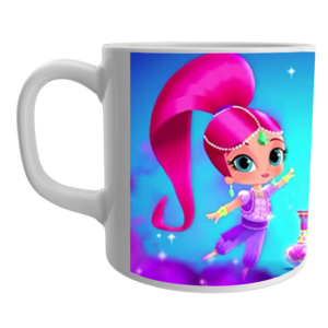 Product Guruji White Ceramic 'Barbie Princess and Queen' Coffee Mug .?
