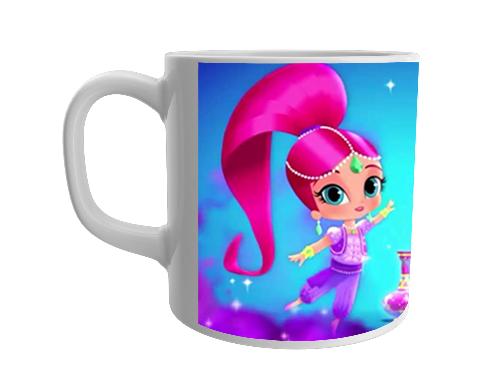 Product Guruji White Ceramic 'Barbie Princess and Queen' Coffee Mug .?