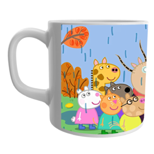 Product Guruji Peppa pig Friend Cartoon White Ceramic Coffee/Tea  Mug for Kids.?