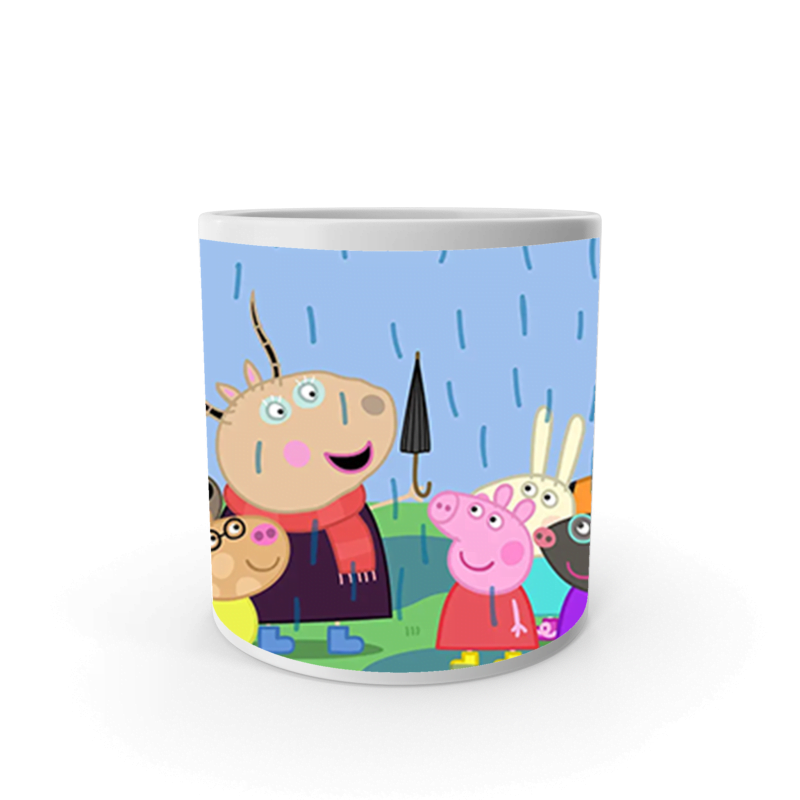 Product Guruji Peppa pig Friend Cartoon White Ceramic Coffee/Tea  Mug for Kids.?