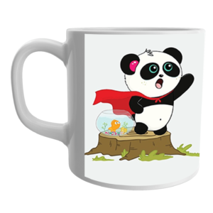 Product Guruji Cute Cartoon Panda Printed White Ceramic Coffee/Tea Mug for Kids.?