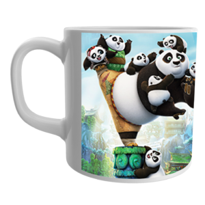 Product Guruji Kung Fu Panda Warrior Cartoon Printed  White Ceramic Coffee/Tea Mug for Kids.?