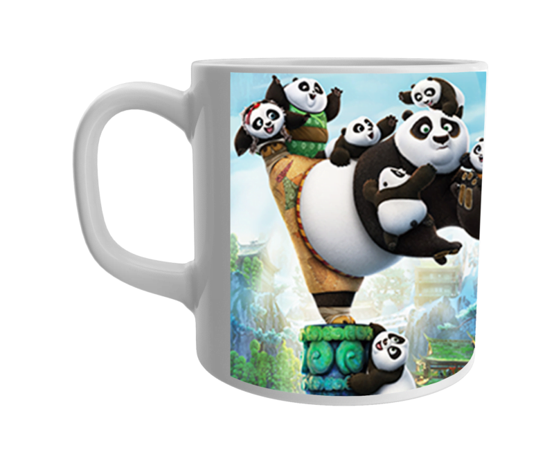 Product Guruji Kung Fu Panda Warrior Cartoon Printed  White Ceramic Coffee/Tea Mug for Kids.…