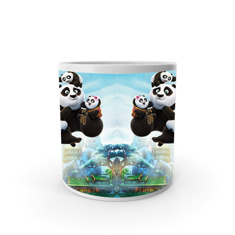 Product Guruji Kung Fu Panda Warrior Cartoon Printed  White Ceramic Coffee/Tea Mug for Kids.?