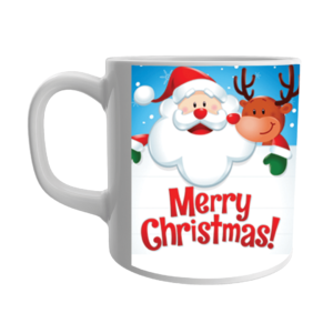 Product Guruji Christmas Santa Toon Print White Ceramic Coffee/Tea Mug for Kids..