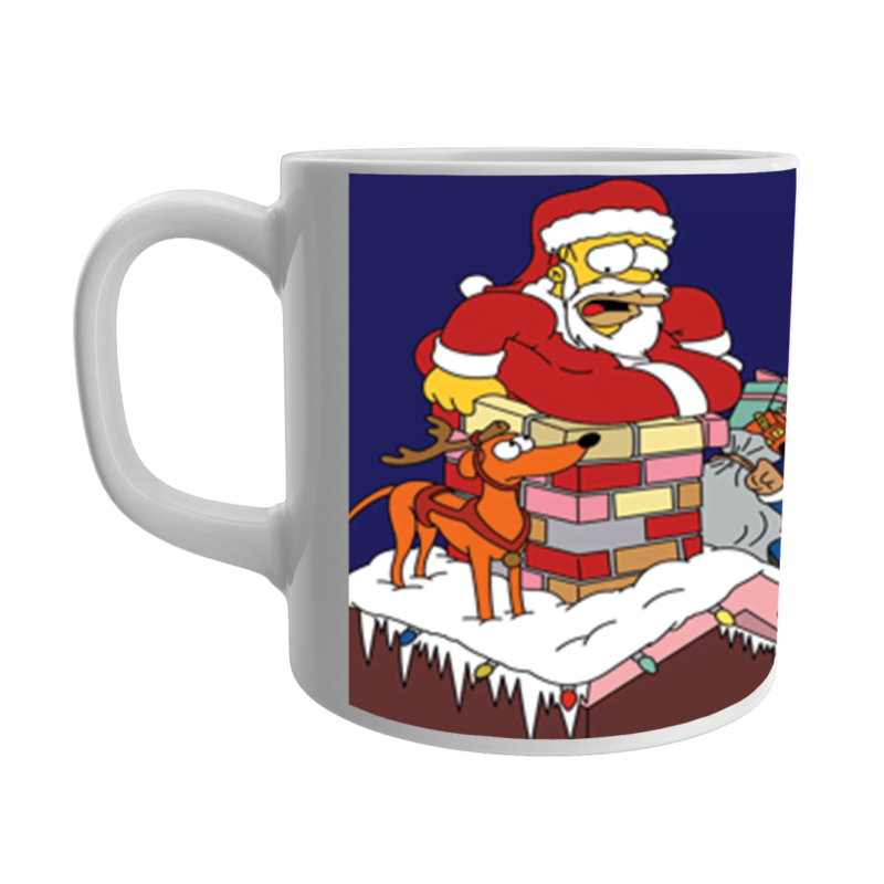 Product Guruji Santa Clous Toon Print White Ceramic Coffee/Tea Mug for Kids..