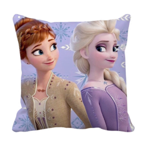 Product Guruji - Doll pattern beautiful white cushion cover 12x12 with filler for kids.