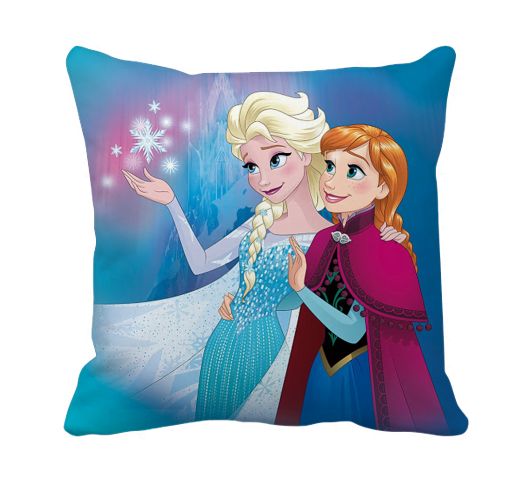 Product Guruji - Elsa Cartoon Cushion for Kids,  white cushion cover 12x12 with filler for kids, cartoon cushion for kids , cartoon design print cushion for kids