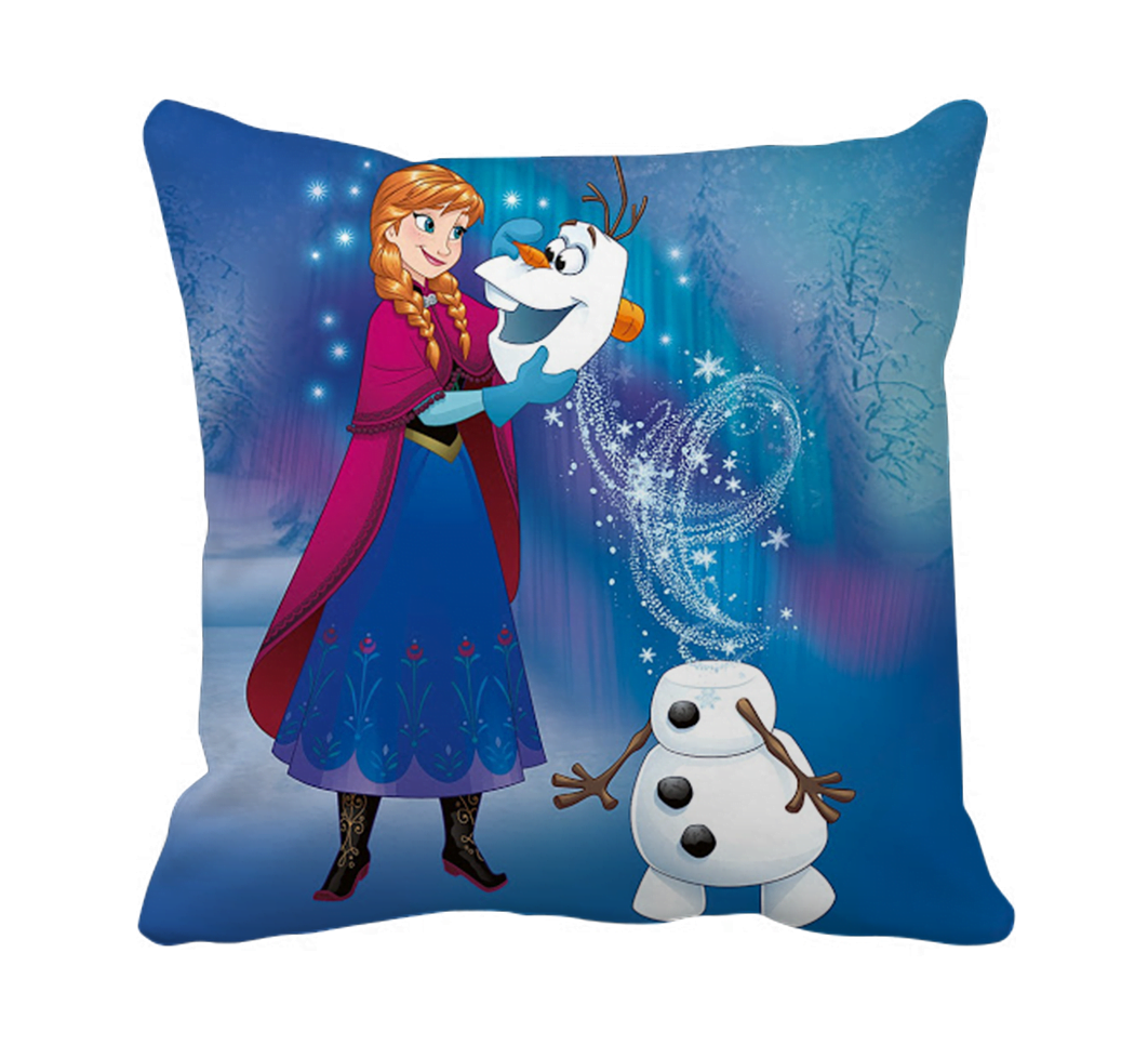 Product Guruji - Elsa Frozen Cartoon & Characters Cushion 12x12 with filler for kids, Elsa Frozen cushion for kids