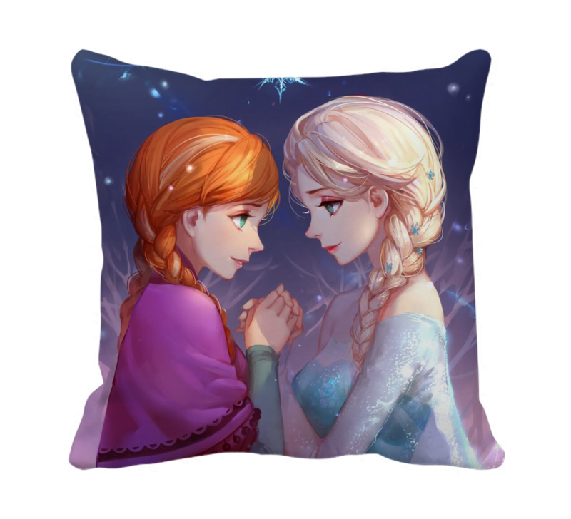 Product Guruji - Elsa Cartoon Design Cushions & Pillows Cover 12x12 with filler for kids, cartoon cushion for kids