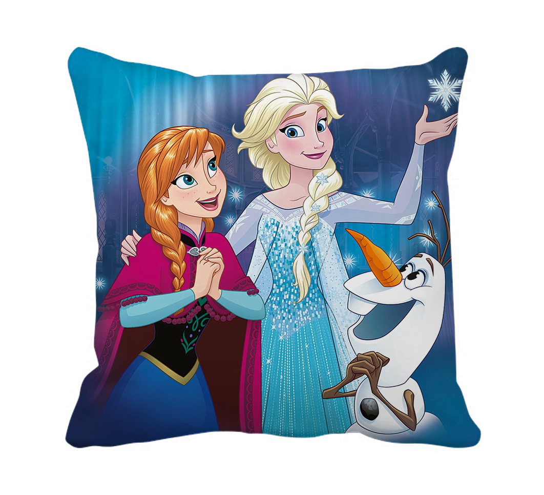 Product Guruji - Elsa Cartoon Design Cushions & Pillows Cover 12x12 with filler for babykids, cartoon cushion for kids