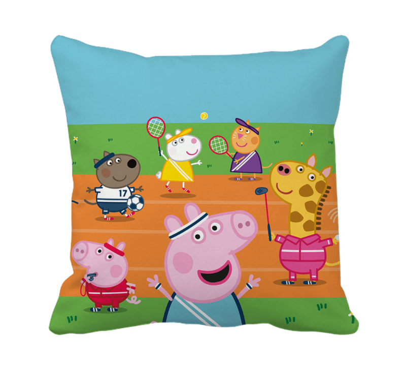 Product Guruji - Peppa pig cartoon white cushion 12x12 with filler for kids
