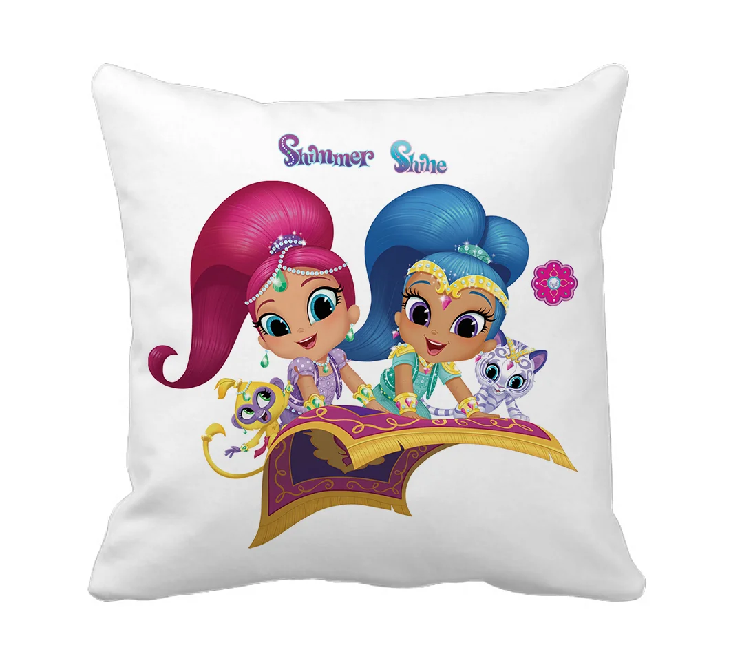 Product Guruji - Doll cartoon pattern beautiful white cushion cover 12x12 with filler for babykids.