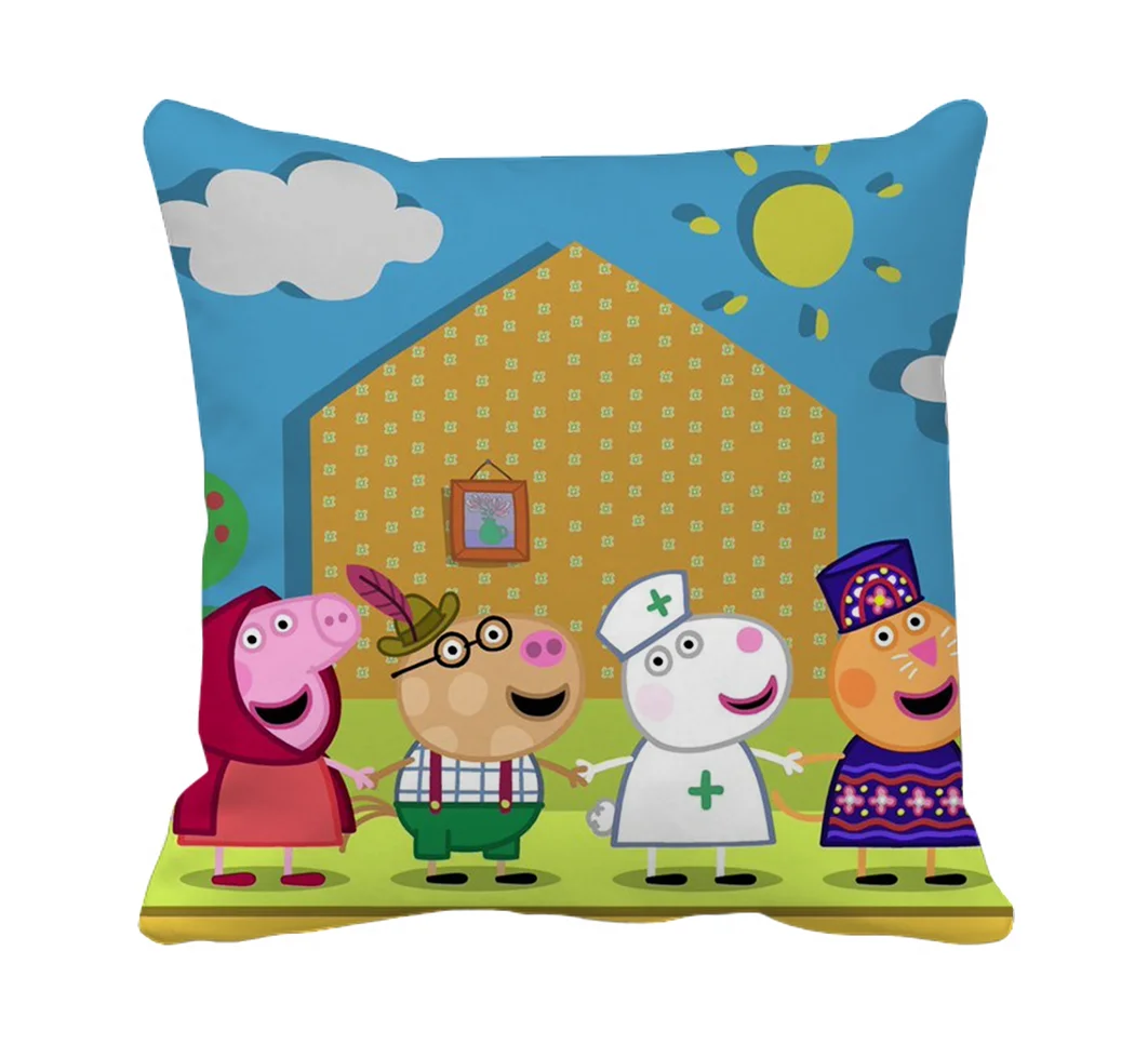Product Guruji - Peppa pig cartoon cushion 12x12 with filler for friends/birthday gifts for kids