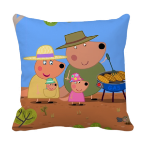 Product Guruji - Peppa pig family Toons & Characters Cushion 12x12 with filler for kids, peppa pig family cushion for kids, peppa pig cushion for baby kids
