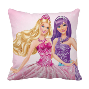 Product Guruji - Dolls cushion for Kids, dolls design print white cushion cover 12x12 with filler for kids.
