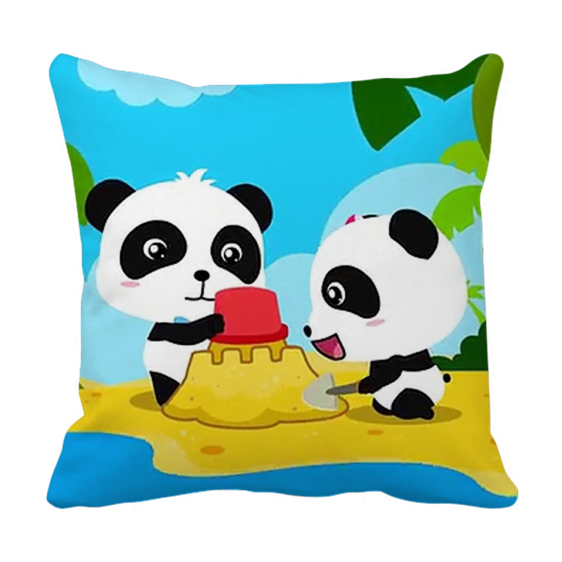 Product Guruji - Panda Toons & Characters Cushion 12x12 with filler for kids, cartoon cushion for baby kids