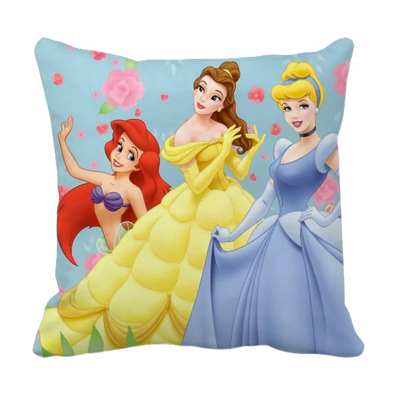 Product Guruji -Disney Princess Toons & Characters Cushion 12x12 with filler for kids, cartoon cushion for baby kids