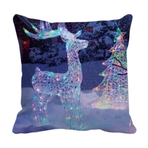 Product Guruji - Christmas cartoon design cushion 12x12 with filler for kids