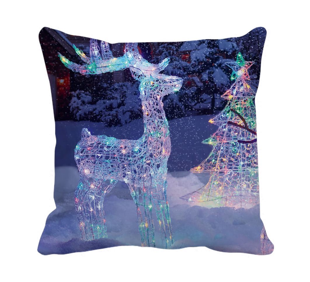 Product Guruji - Christmas cartoon design cushion 12x12 with filler for kids