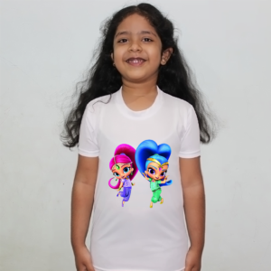 Product guruji Shimmer shine Cartoon Doll White Round Neck Regular Fit Premium Polyester Tshirt for Girls.?
