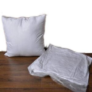 Product Guruji -Beautiful  Doll pattern white cushion cover 12x12 with filler for kids.