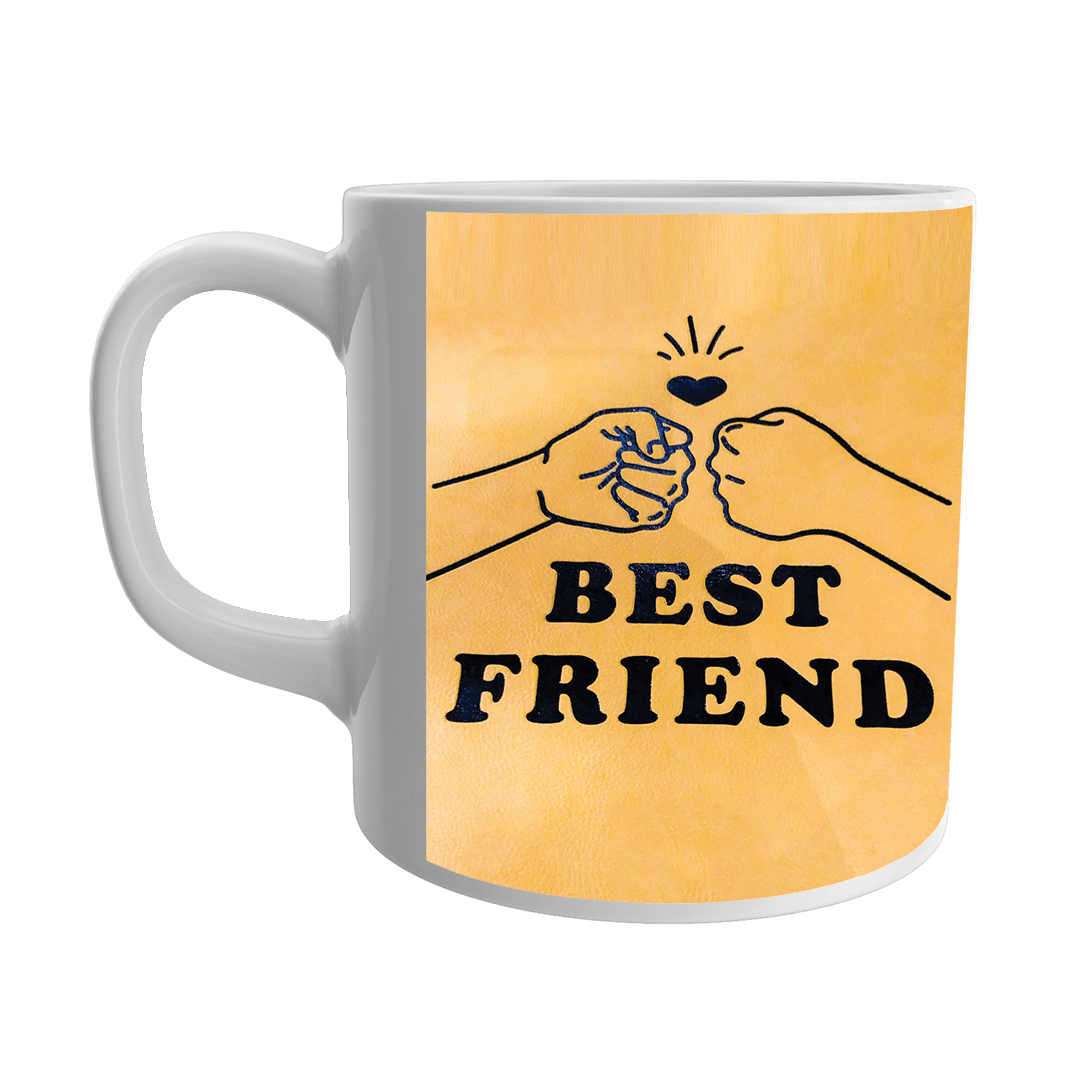 Product Guruji 'Best Friend Text' Print White Ceramic Coffee/Tea Mug for Kids..