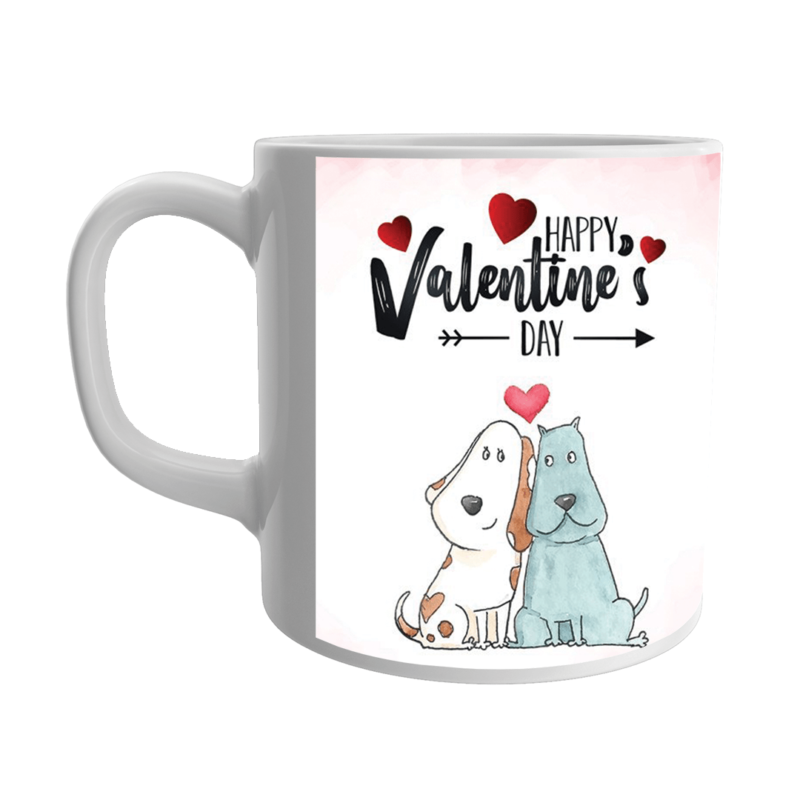 Product Guruji 'Happy Valentine's Day' Print White Ceramic Coffee Mug for Gifts