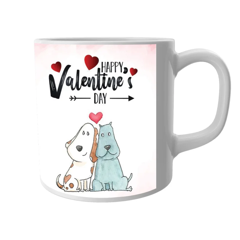 Product Guruji 'Happy Valentine's Day' Print White Ceramic Coffee Mug for Gifts