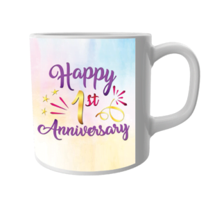 Product Guruji 'Happy Anniversary' Print White Ceramic Coffee/Tea Mug for Gifts..
