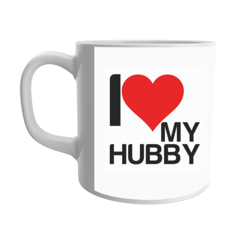 Product Guruji 'I Love Husband' Print White Ceramic Coffee/Tea Mug for Gifts..