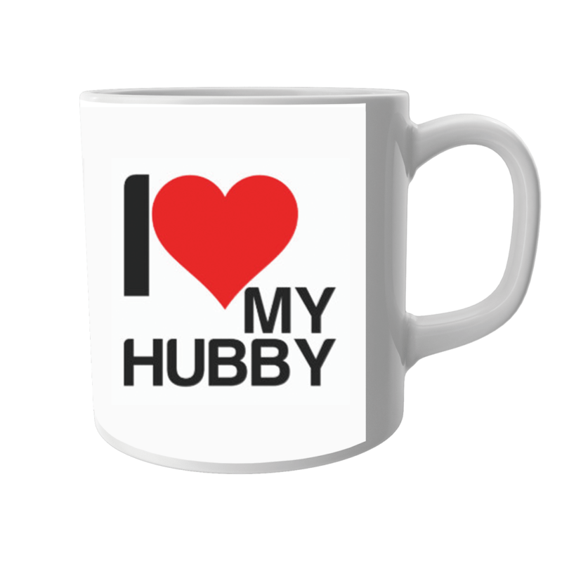 Product Guruji 'I Love Husband' Print White Ceramic Coffee/Tea Mug for Gifts..