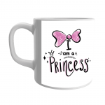 Product Guruji ‘I AM A PRINCESS Text’ Print White Ceramic Coffee/Tea Mug for Girls... 1 - Product GuruJi