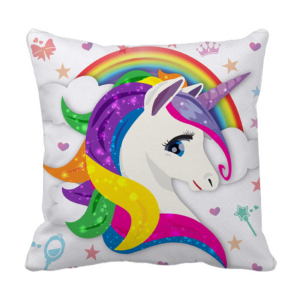Product Guruji -  Unicorn Cushion  for kids ,Unicorn cushion 12x12 with filler for kids, cartoon cushion for kids