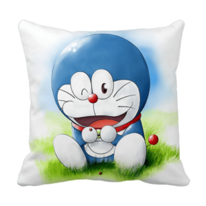 Product Guruji - Doraemon Toons & Characters Cushion 12x12 with filler for kids.