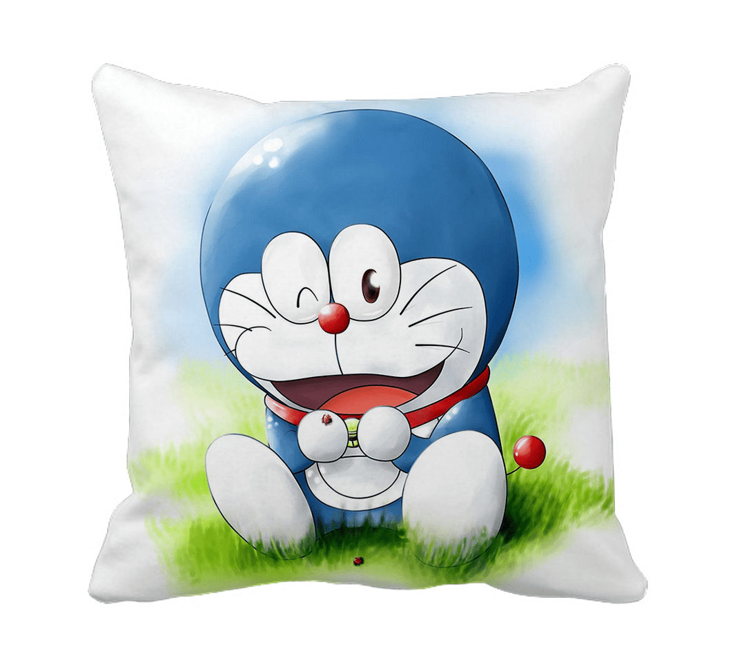 Product Guruji - Doraemon Toons & Characters Cushion 12x12 with filler for kids.