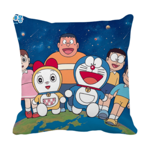 Product Guruji - Doraemon Toons & Characters Cushion 12x12 with filler for kids, Doraemon cushion for kids