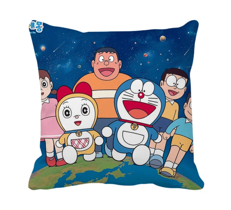 Product Guruji - Doraemon Toons & Characters Cushion 12x12 with filler for kids,  Doraemon cushion for kids