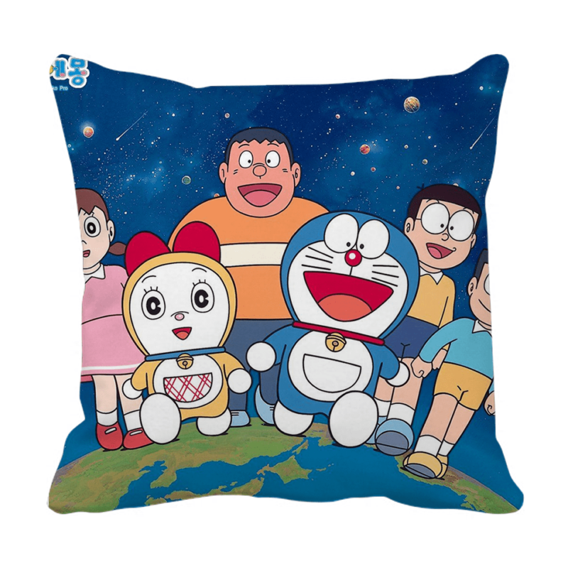 Product Guruji - Doraemon Toons & Characters Cushion 12x12 with filler for kids,  Doraemon cushion for kids